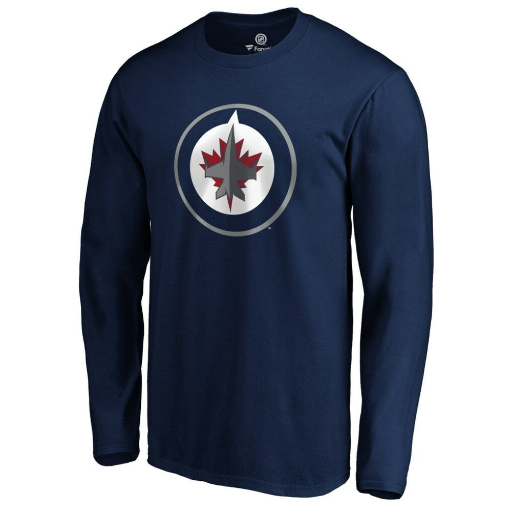NHL Navy Winnipeg Jets #1 Dad Long Sleeve T-Shirt
