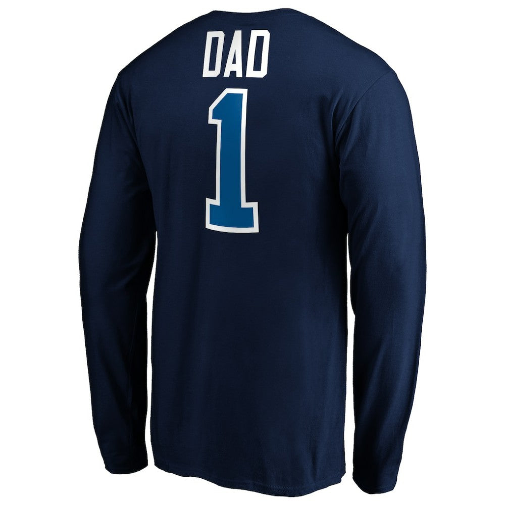 NHL Navy Winnipeg Jets #1 Dad Long Sleeve T-Shirt