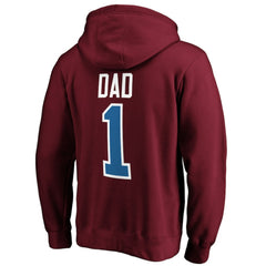 NHL Burgundy Colorado Avalanche #1 Dad Pullover Hoodie