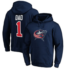 NHL Navy Columbus Blue Jackets #1 Dad Pullover Hoodie