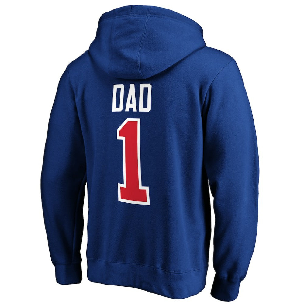 NHL Blue New York Rangers #1 Dad Pullover Hoodie