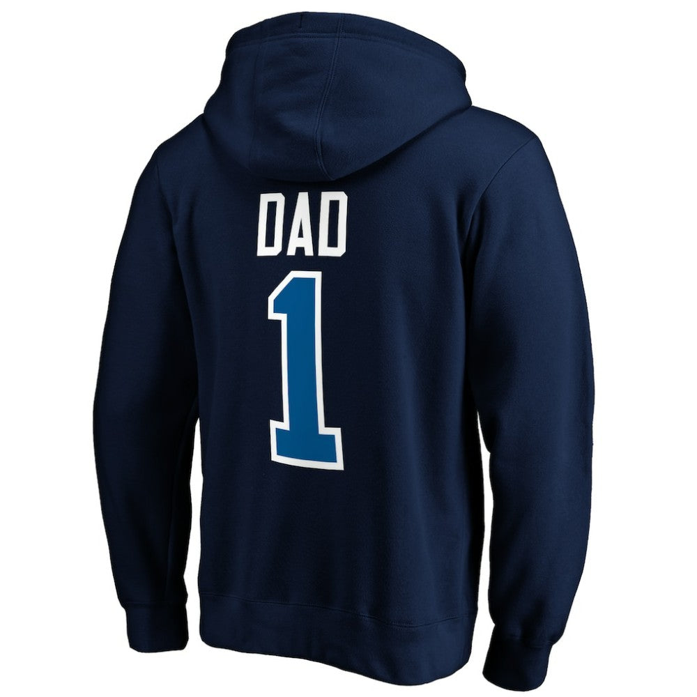 NHL Navy Winnipeg Jets #1 Dad Pullover Hoodie