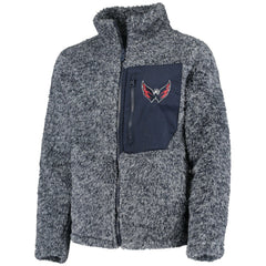 NHL Navy Washington Capitals Girls Youth Fan Gear Sherpa Full-Zip Jacket