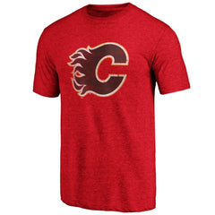 NHL Red Calgary Flames Greatest Dad Tri-Blend T-Shirt
