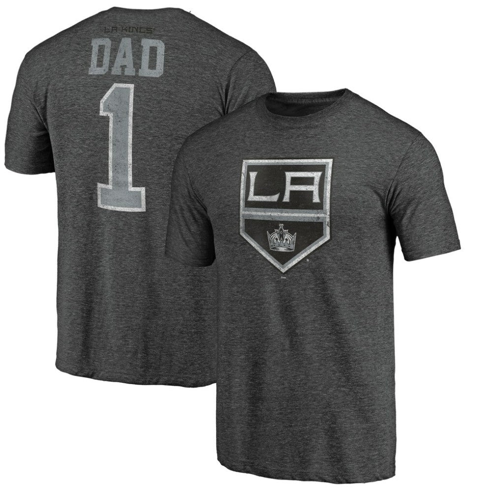 NHL Charcoal Los Angeles Kings Greatest Dad Tri-Blend T-Shirt