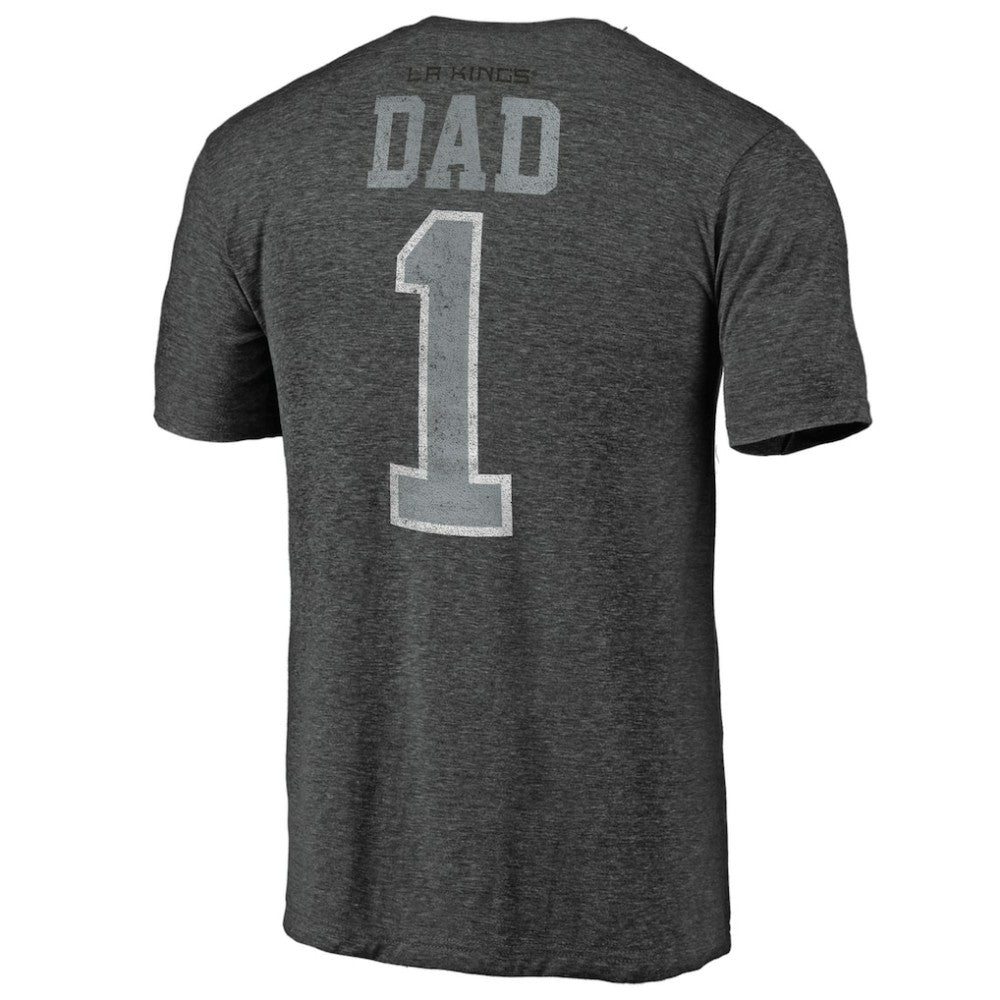 NHL Charcoal Los Angeles Kings Greatest Dad Tri-Blend T-Shirt