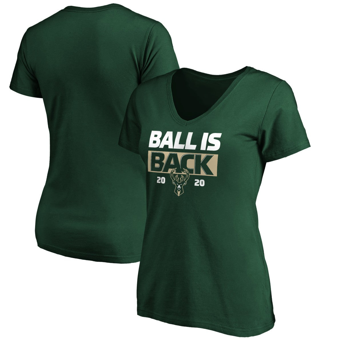 NBA Milwaukee Bucks Women's Ball Is Back V-Neck T-Shirt