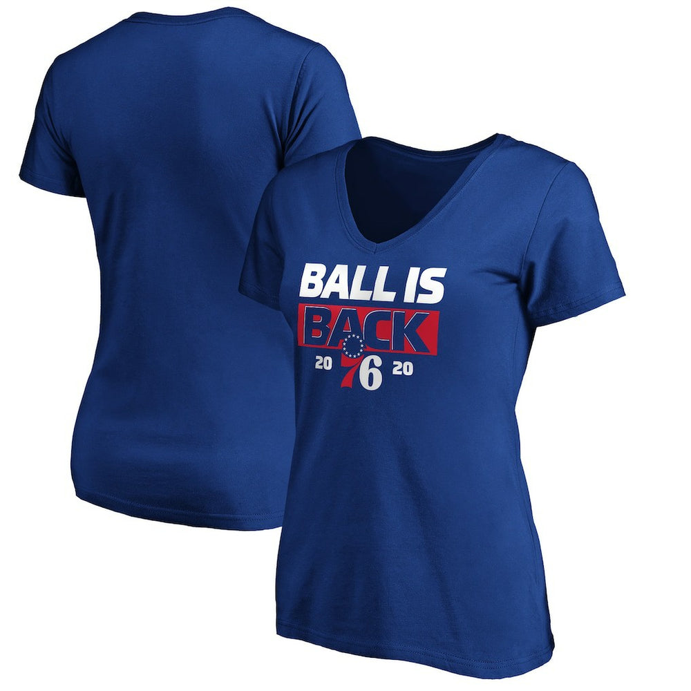 NBA Philadelphia 76ers Women's Ball Is Back V-Neck T-Shirt