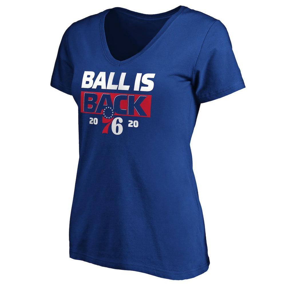 NBA Philadelphia 76ers Women's Ball Is Back V-Neck T-Shirt