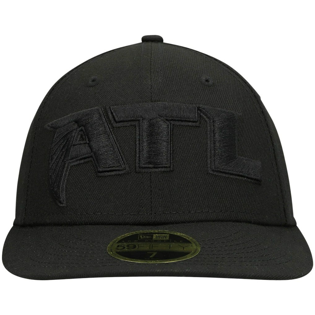 Alternate Logo Black on Black Low Profile 59FIFTY II Fitted Hat - Atlanta Falcons
