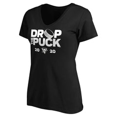 NHL Black Pittsburgh Penguins Women's Drop the Puck V-Neck T-Shirt