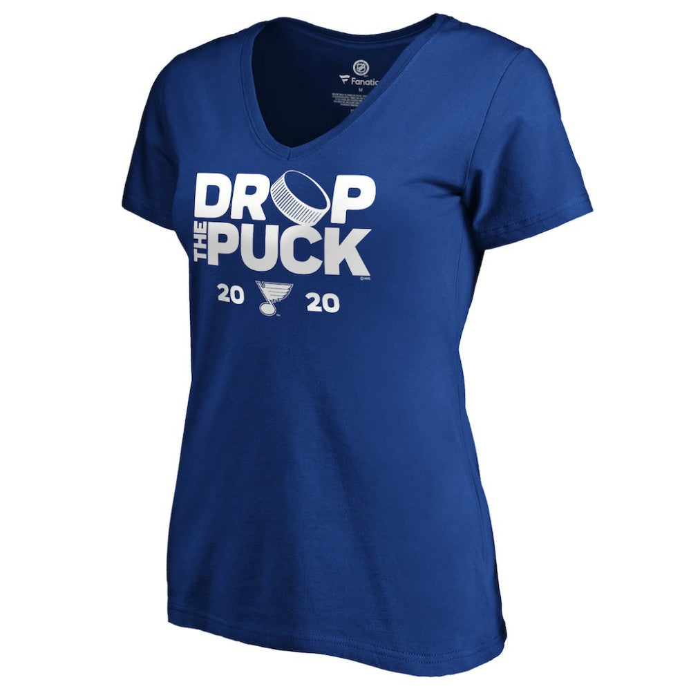 NHL Royal St. Louis Blues Women's Drop the Puck V-Neck T-Shirt