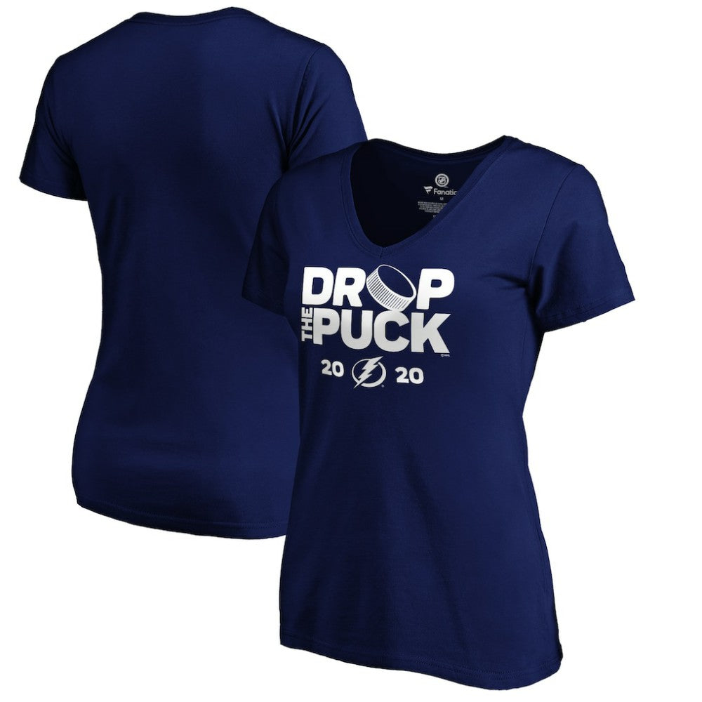 NHL Royal Tampa Bay Lightning Women's Drop the Puck V-Neck T-Shirt