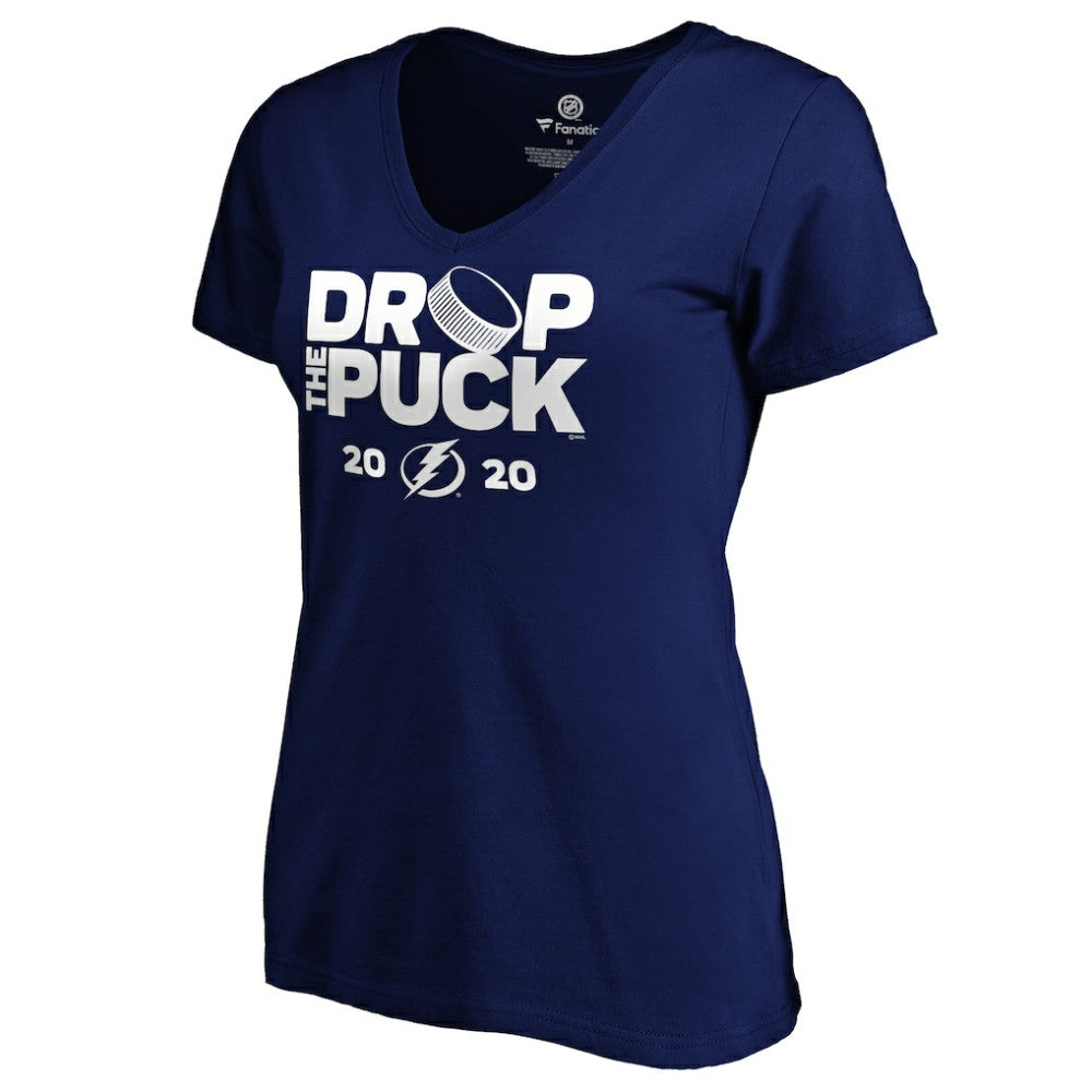 NHL Royal Tampa Bay Lightning Women's Drop the Puck V-Neck T-Shirt