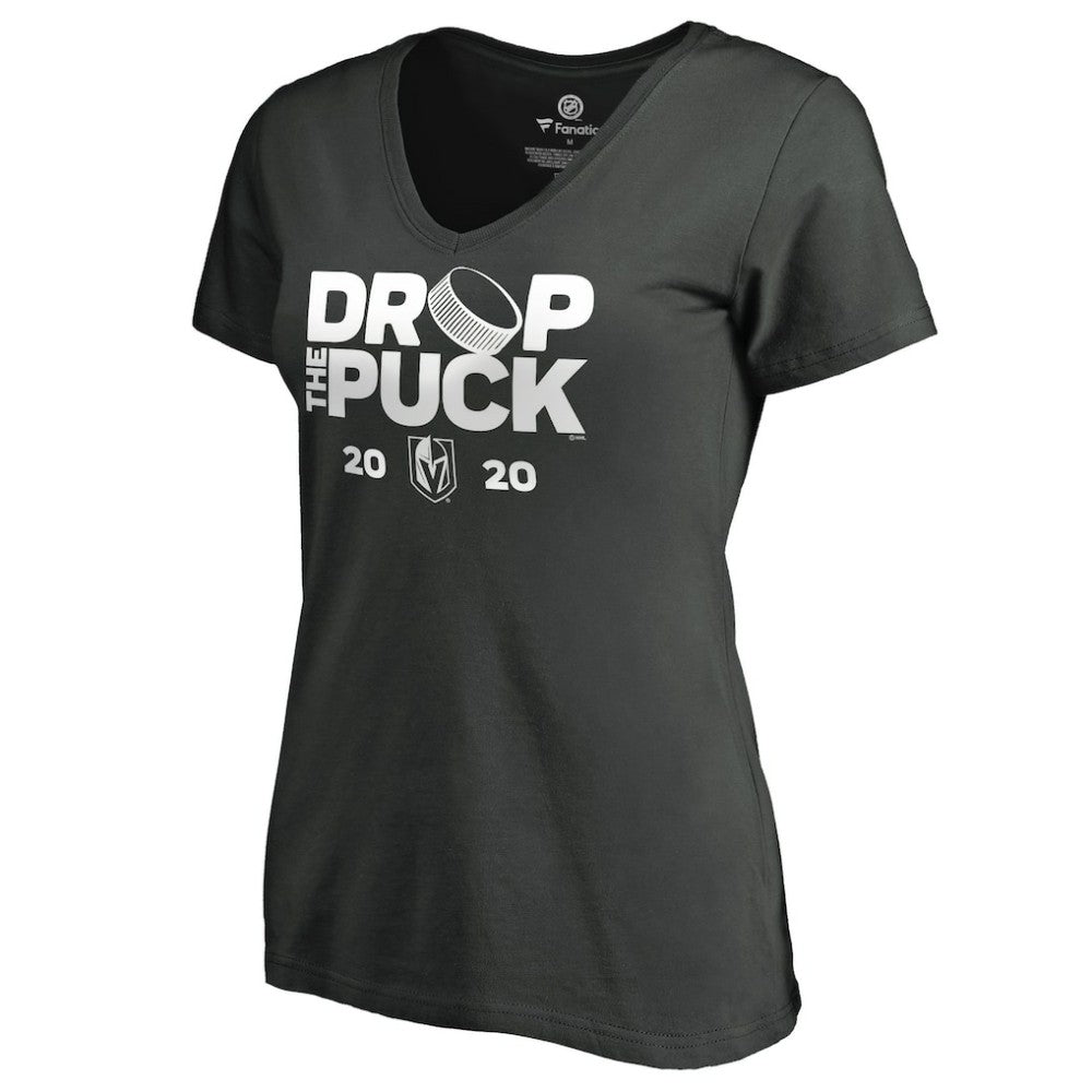 NHL Black Vegas Golden Knights Women's Drop the Puck V-Neck T-Shirt
