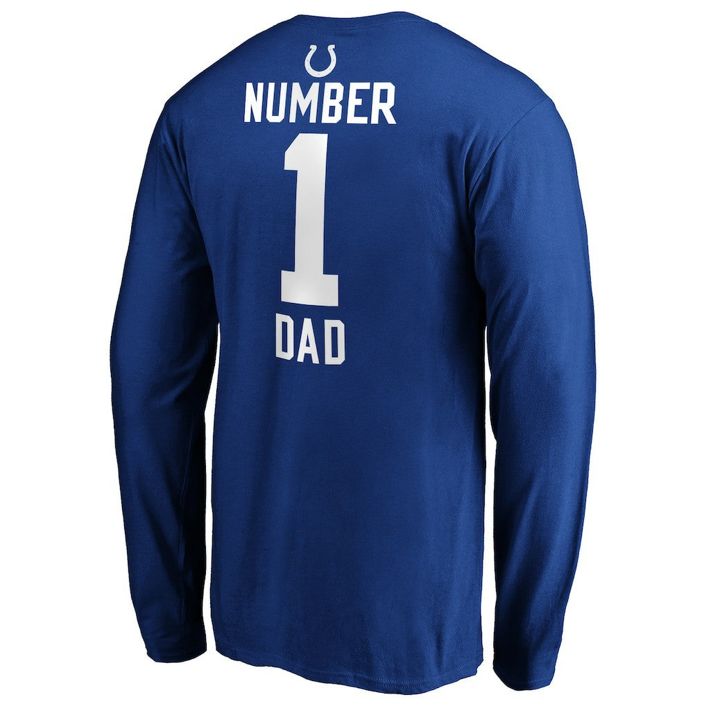 #1 Dad Long Sleeve Team Logo T-Shirt - Indianapolis Colts