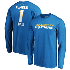 #1 Dad Long Sleeve Team Logo T-Shirt - Los Angeles Chargers
