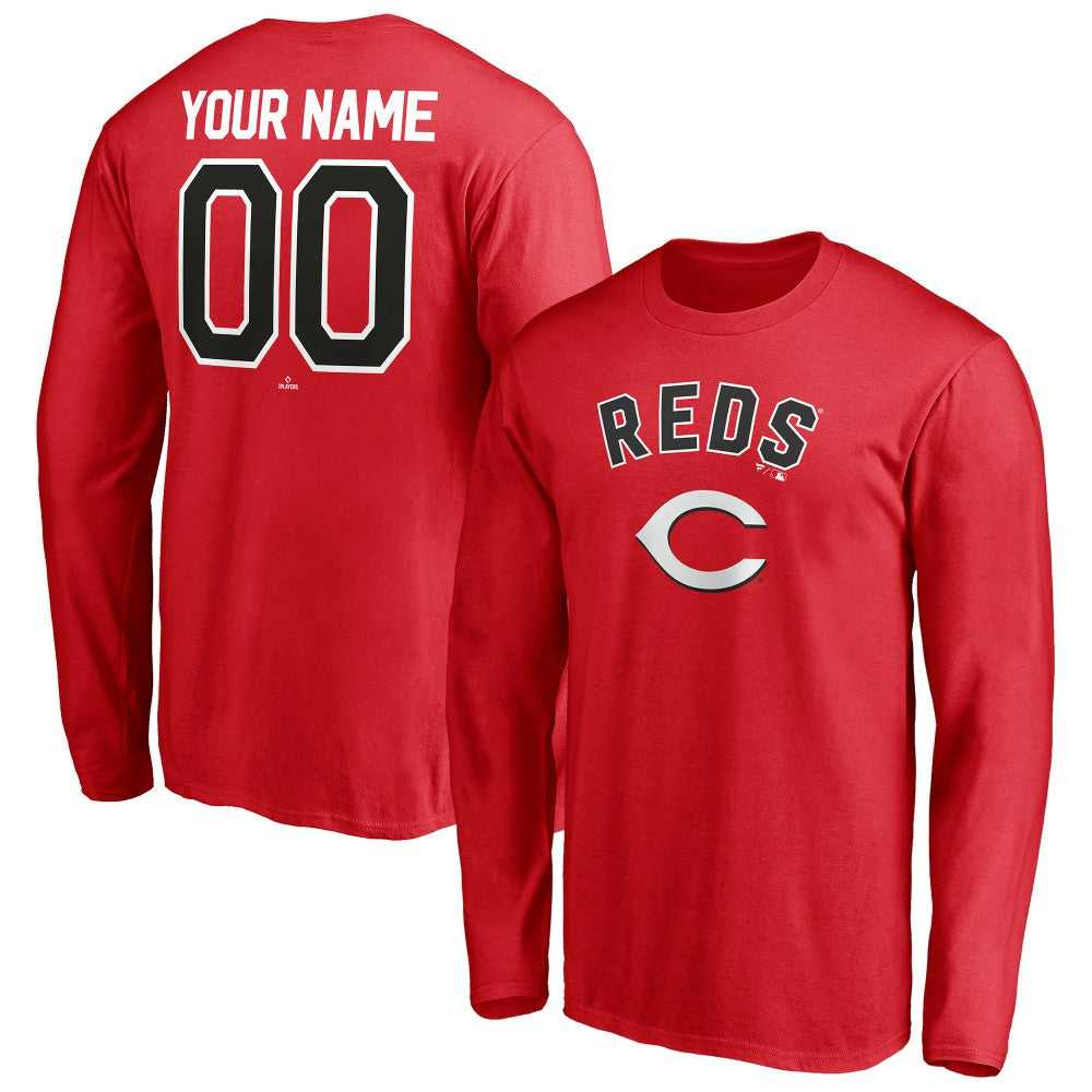 MLB Cincinnati Reds Personalized Winning Streak Name & Number Long Sleeve T-Shirt