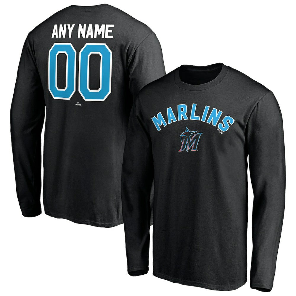 MLB Miami Marlins Personalized Winning Streak Name & Number Long Sleeve T-Shirt