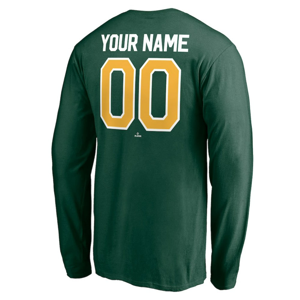 MLB Athletics Personalized Winning Streak Name & Number Long Sleeve T-Shirt