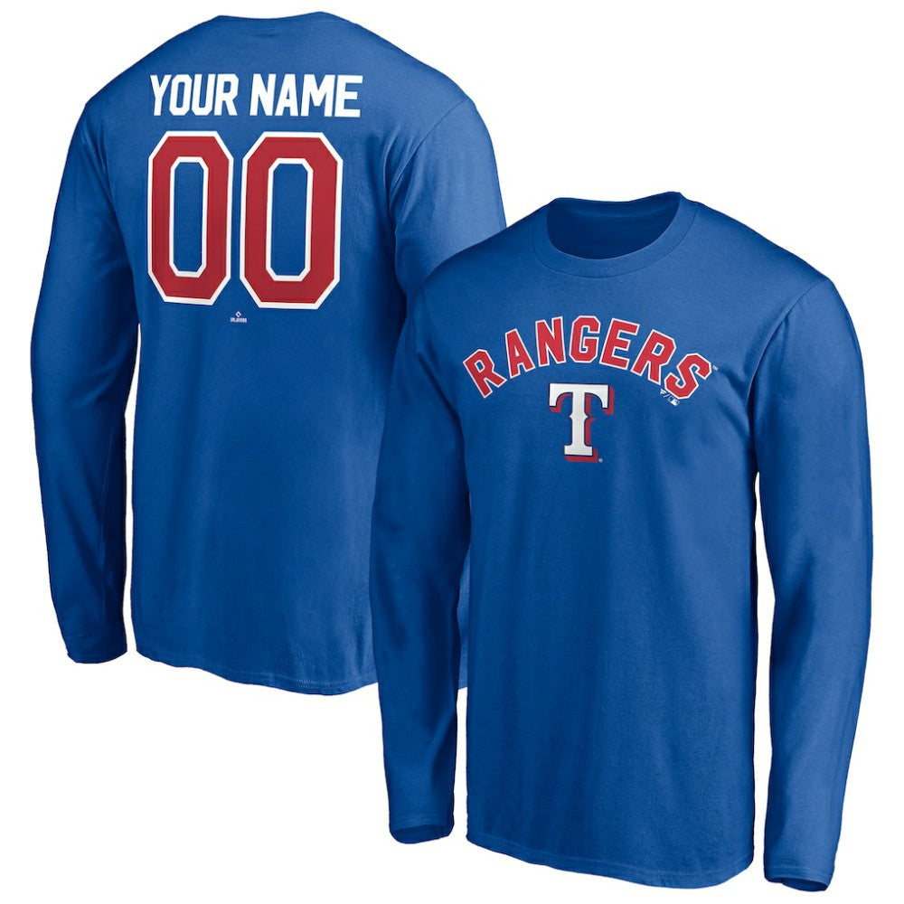 MLB Texas Rangers Personalized Winning Streak Name & Number Long Sleeve T-Shirt