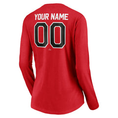 MLB Cincinnati Reds Women's Personalized Winning Streak Name & Number Long Sleeve V-Neck T-Shirt