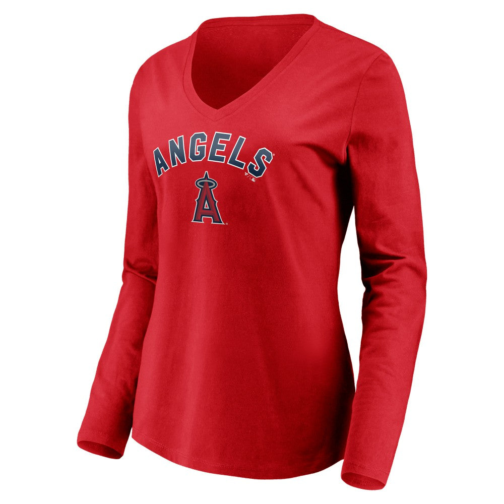 MLB Los Angeles Angels Women's Personalized Winning Streak Name & Number Long Sleeve V-Neck T-Shirt