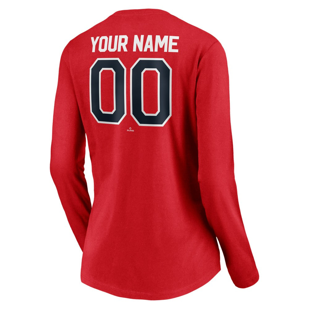 MLB Los Angeles Angels Women's Personalized Winning Streak Name & Number Long Sleeve V-Neck T-Shirt
