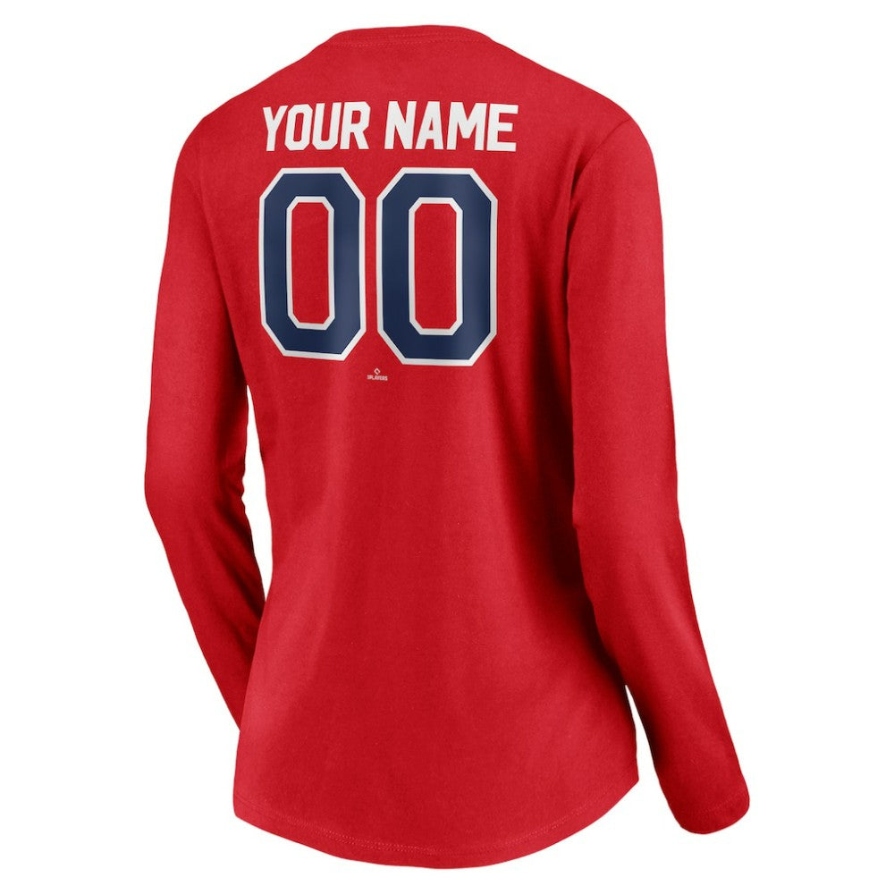 MLB Philadelphia Phillies Women's Personalized Winning Streak Name & Number Long Sleeve V-Neck T-Shirt