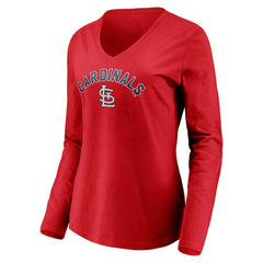 MLB St. Louis Cardinals Women's Personalized Winning Streak Name & Number Long Sleeve V-Neck T-Shirt