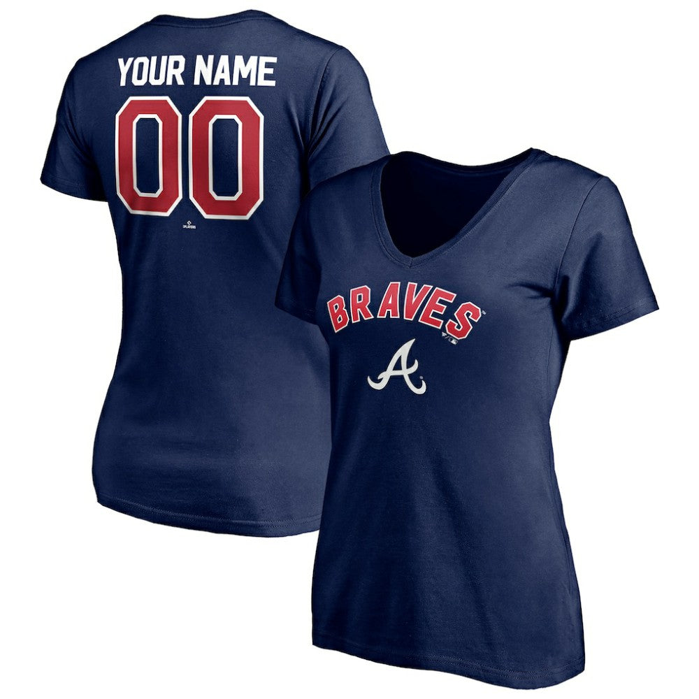 MLB Atlanta Braves Women's Personalized Winning Streak Name & Number V-Neck T-Shirt