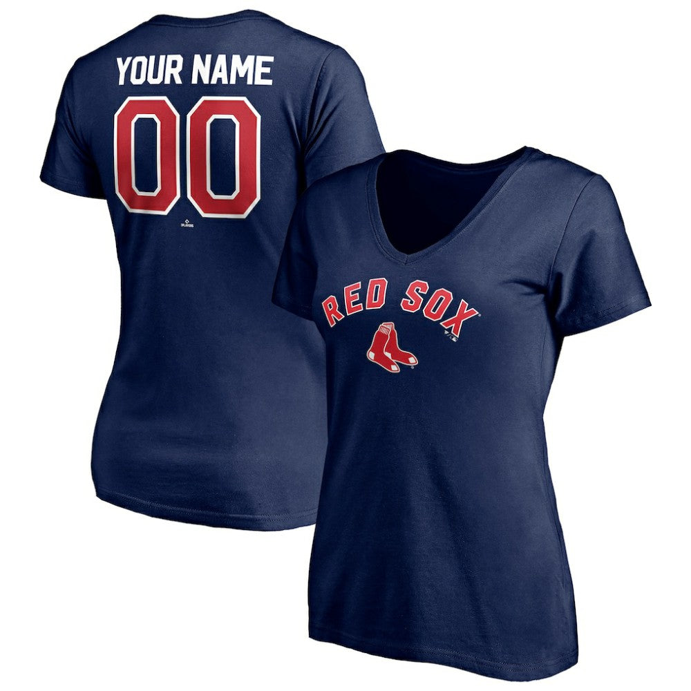MLB Boston Red Sox Women's Personalized Winning Streak Name & Number V-Neck T-Shirt