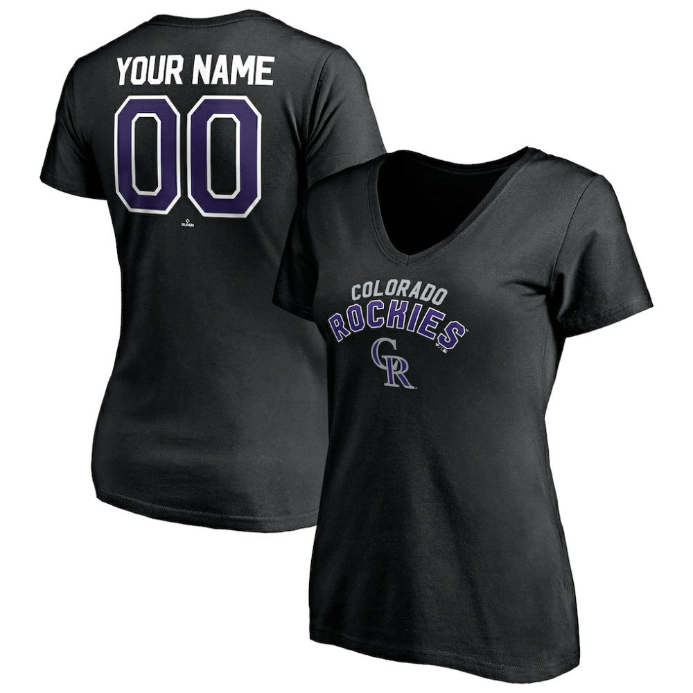 MLB Colorado Rockies Women's Personalized Winning Streak Name & Number V-Neck T-Shirt