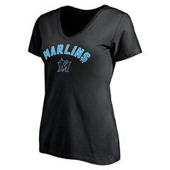 MLB Miami Marlins Women's Personalized Winning Streak Name & Number V-Neck T-Shirt