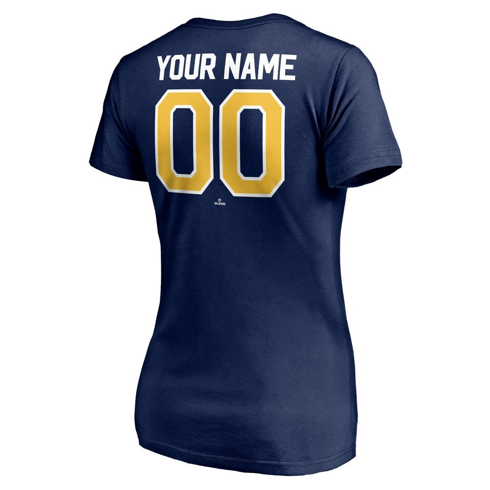 MLB Milwaukee Brewers Women's Personalized Winning Streak Name & Number V-Neck T-Shirt