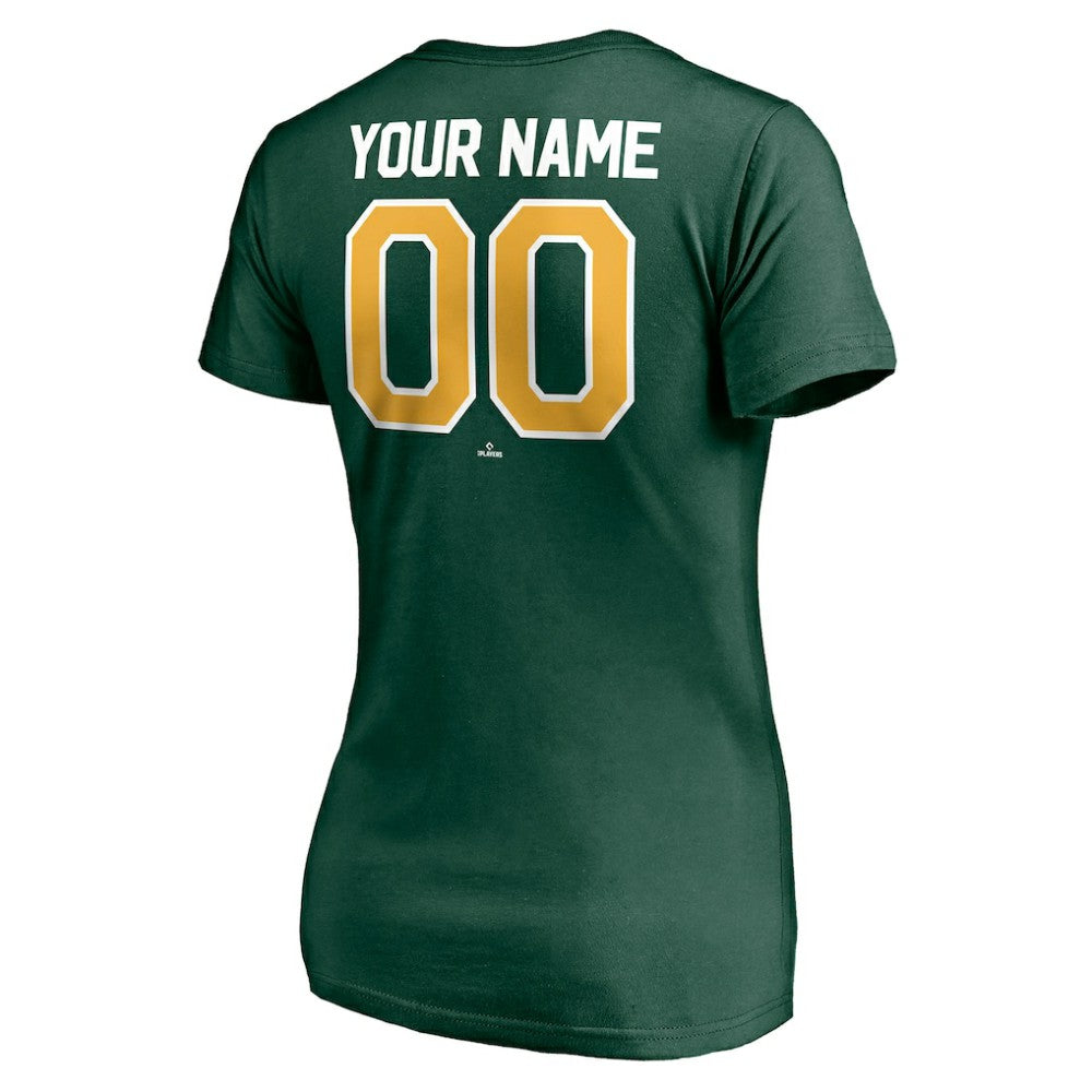MLB Athletics Women's Personalized Winning Streak Name & Number V-Neck T-Shirt