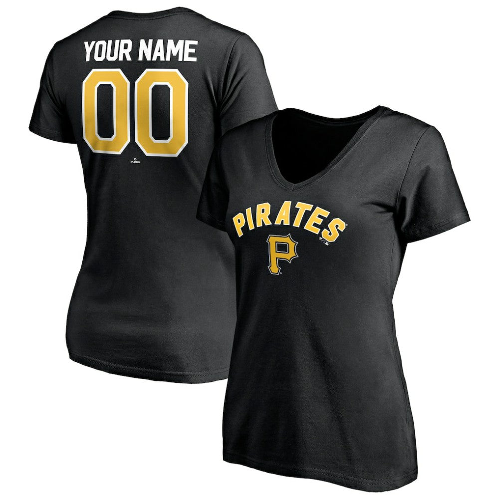 MLB Pittsburgh Pirates Women's Personalized Winning Streak Name & Number V-Neck T-Shirt