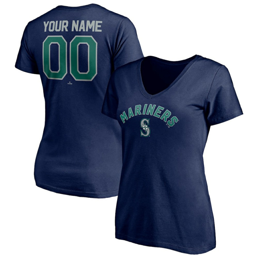 MLB Seattle Mariners Women's Personalized Winning Streak Name & Number V-Neck T-Shirt