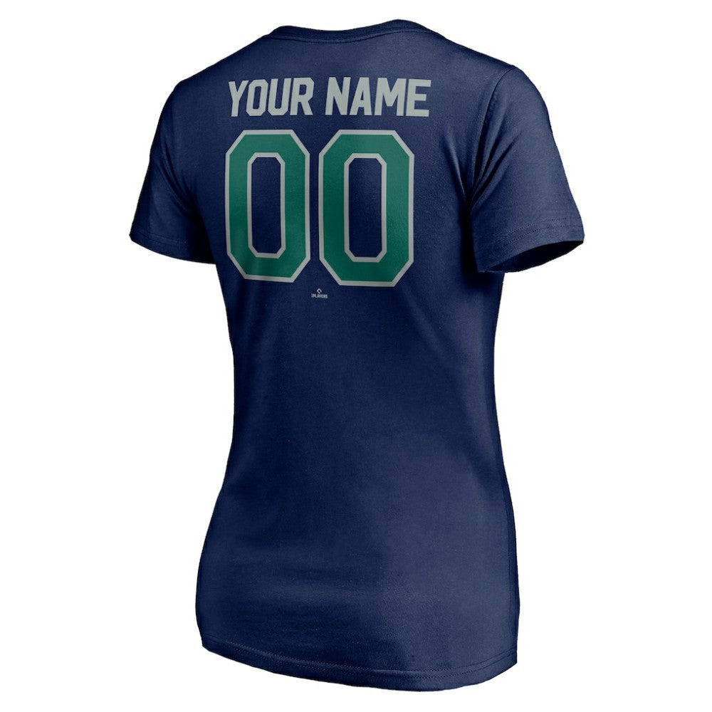 MLB Seattle Mariners Women's Personalized Winning Streak Name & Number V-Neck T-Shirt