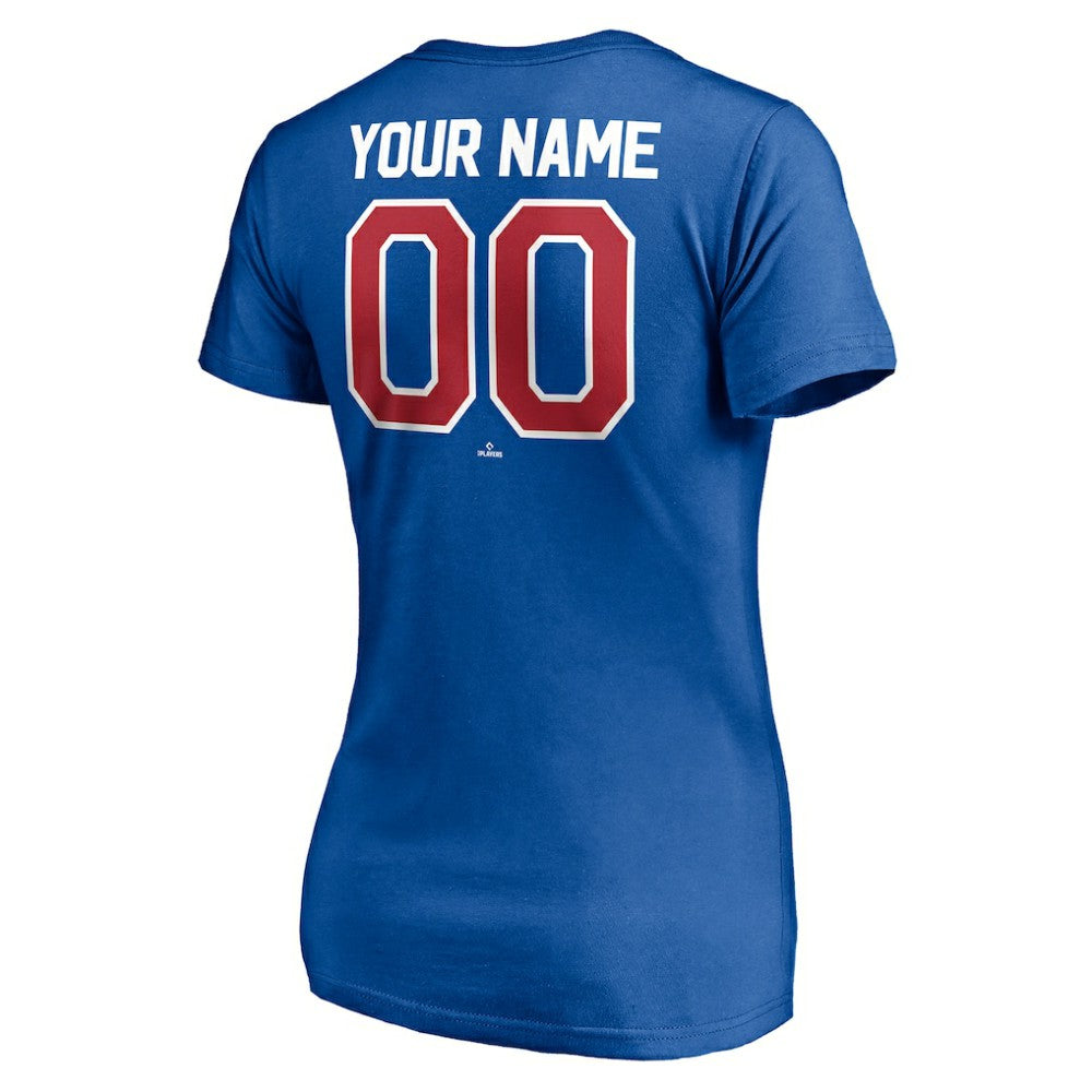 MLB Texas Rangers Women's Personalized Winning Streak Name & Number V-Neck T-Shirt