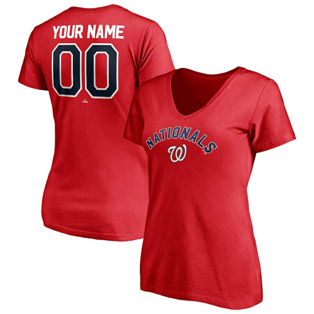 MLB Washington Nationals Women's Personalized Winning Streak Name & Number V-Neck T-Shirt