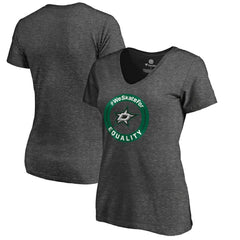 NHL Heather Gray Dallas Stars Women's #WeSkateFor V-Neck T-Shirt
