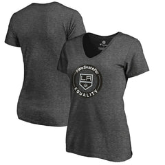 NHL Heather Gray Los Angeles Kings Women's #WeSkateFor V-Neck T-Shirt