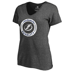 NHL Heather Gray Tampa Bay Lightning Women's #WeSkateFor V-Neck T-Shirt