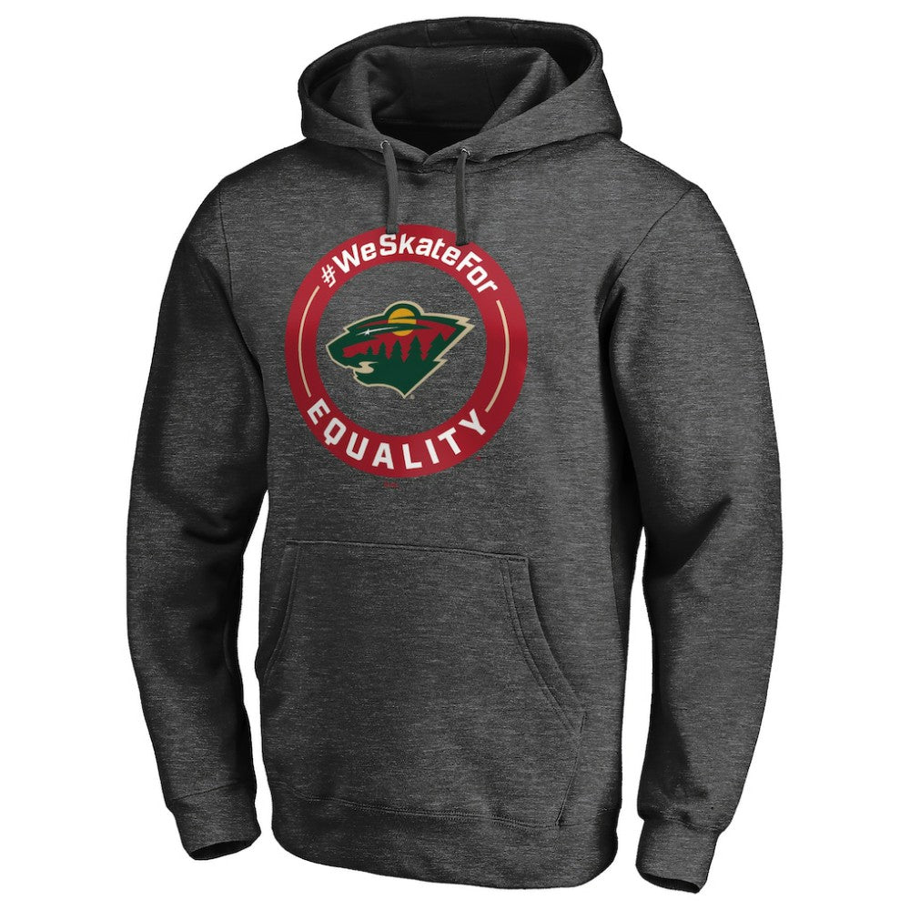 NHL Heather Gray Minnesota Wild #WeSkateFor Pullover Hoodie