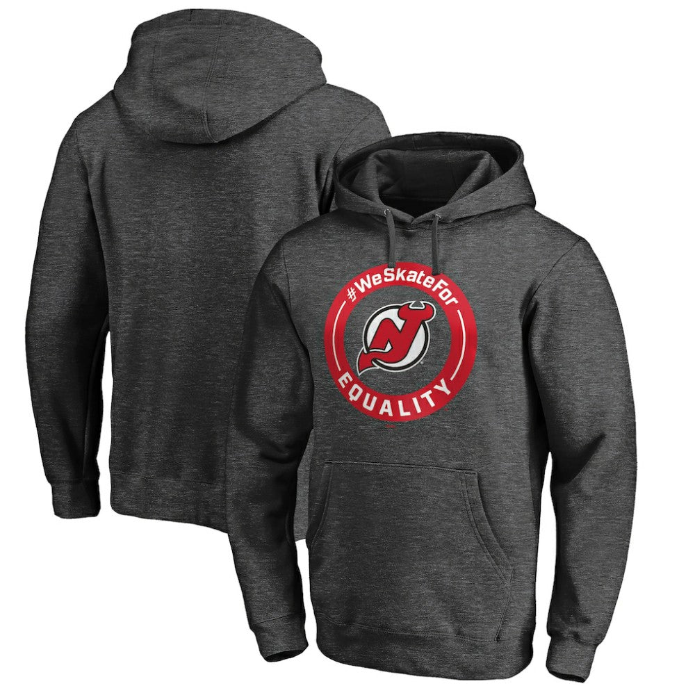 NHL Heather Gray New Jersey Devils #WeSkateFor Pullover Hoodie