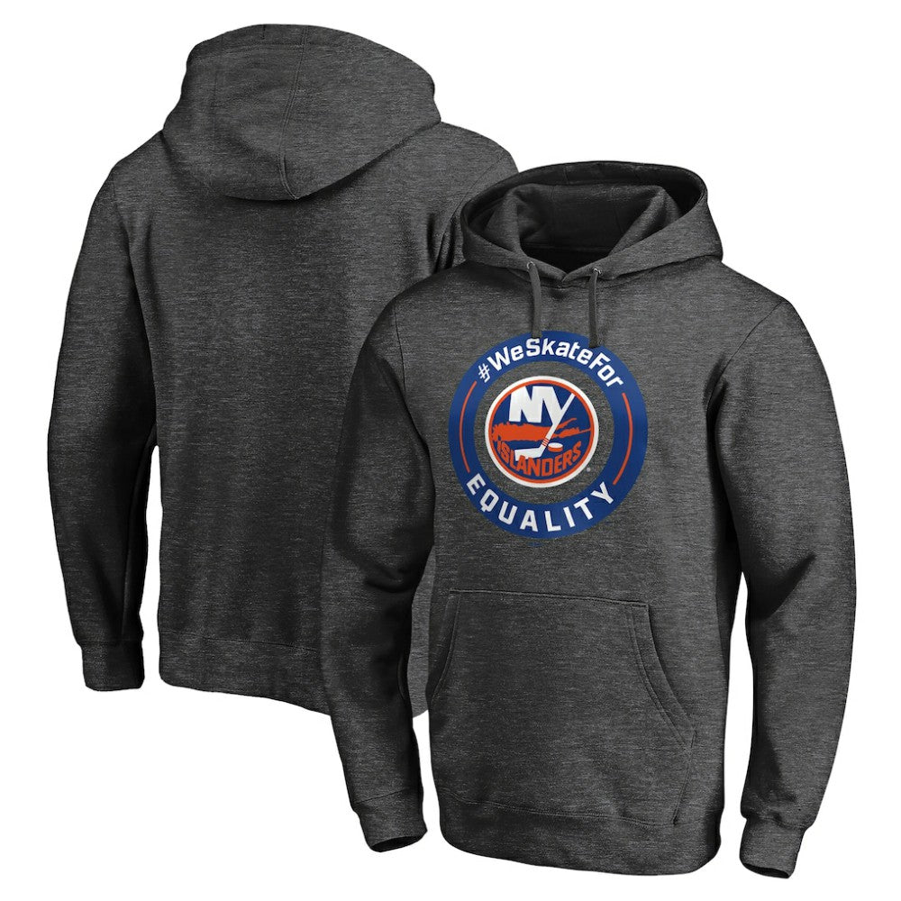 NHL Heather Gray New York Islanders #WeSkateFor Pullover Hoodie