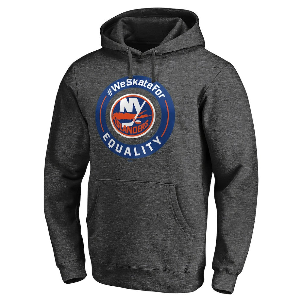 NHL Heather Gray New York Islanders #WeSkateFor Pullover Hoodie