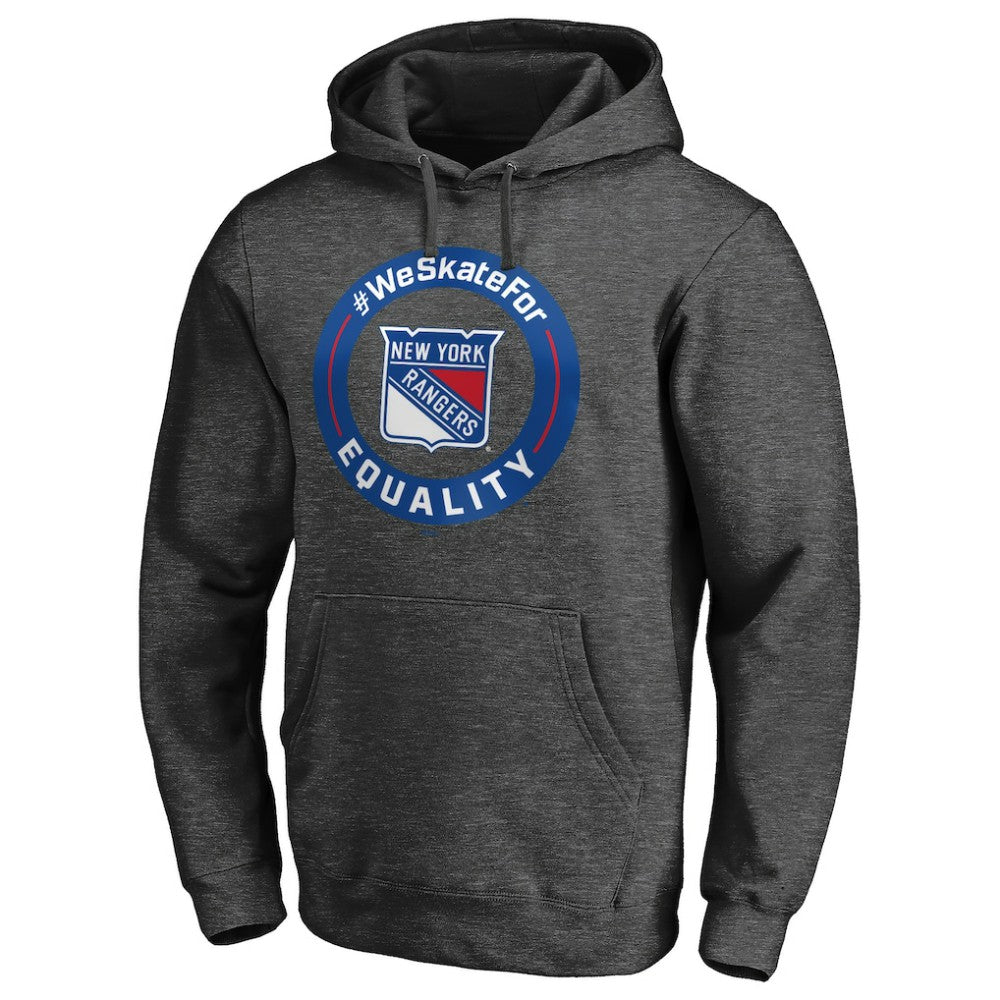 NHL Heather Gray New York Rangers #WeSkateFor Pullover Hoodie