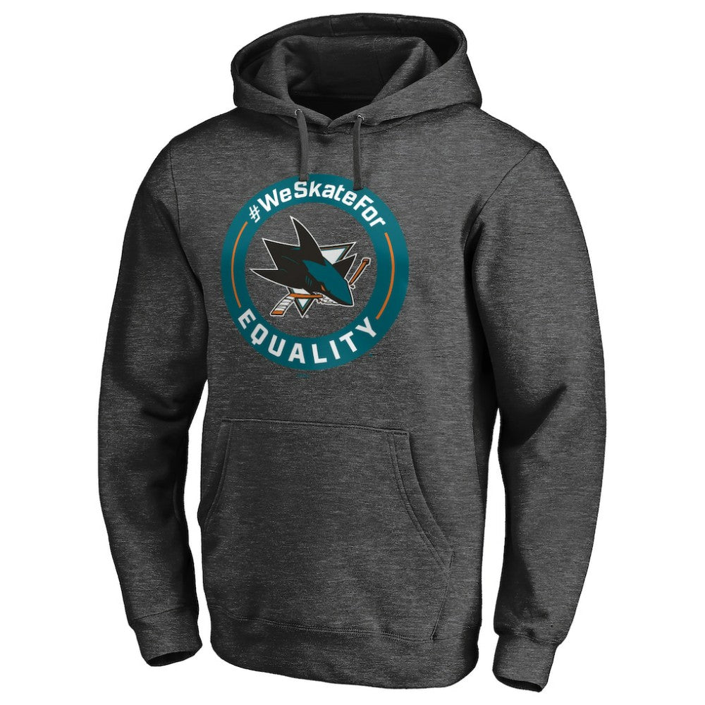 NHL Heather Gray San Jose Sharks #WeSkateFor Pullover Hoodie